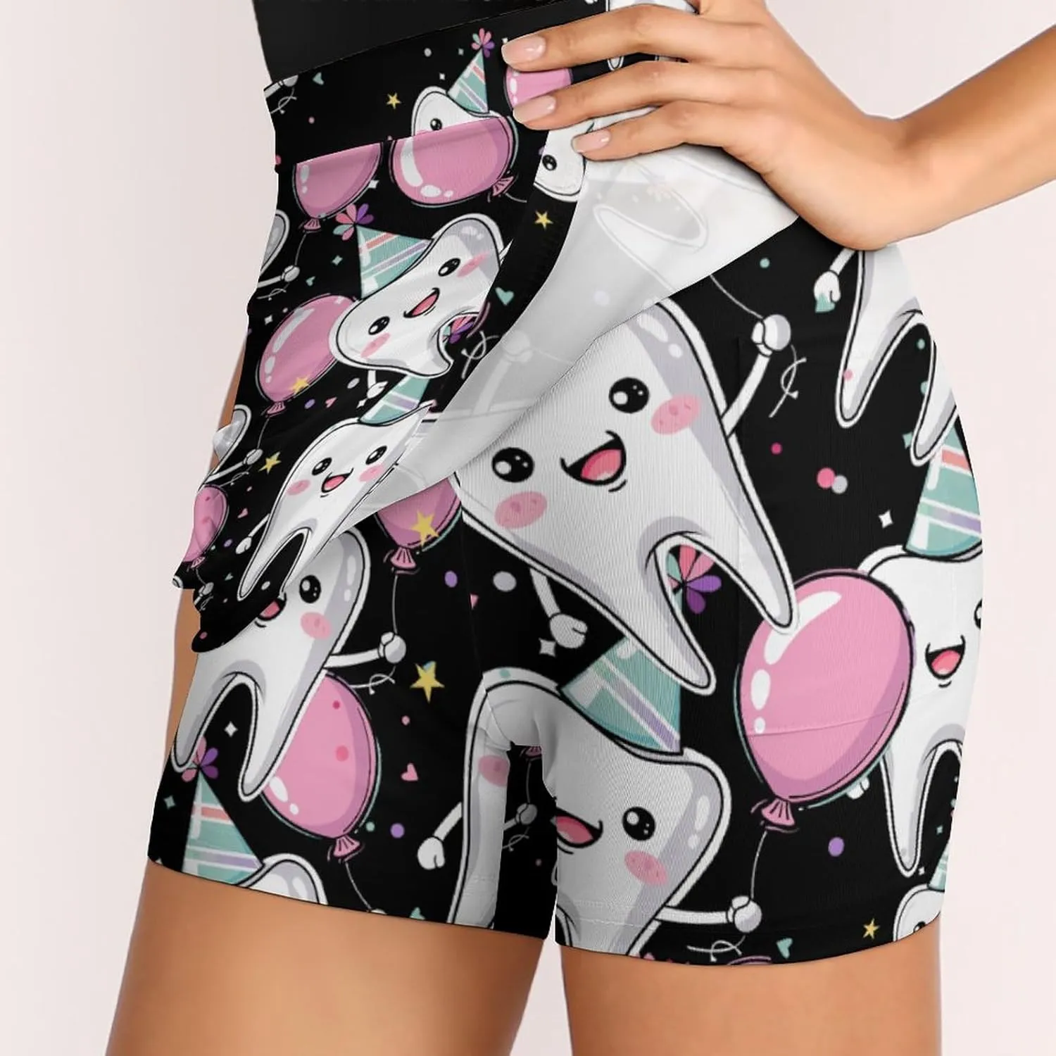Funny Tooth Women's Skort Athletic Skirt Golf Skorts A-line Skirts with Built-in Shorts Pockets
