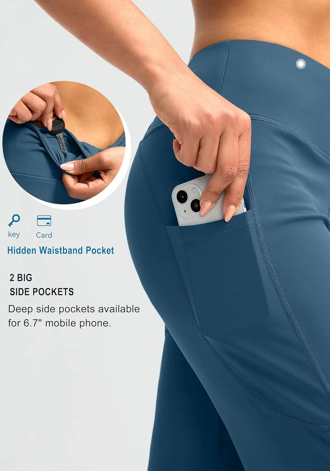 G Gradual Capri Pants for Women High Waist Workout Yoga Pants with Pockets Tummy Control Leggings Crop Straight