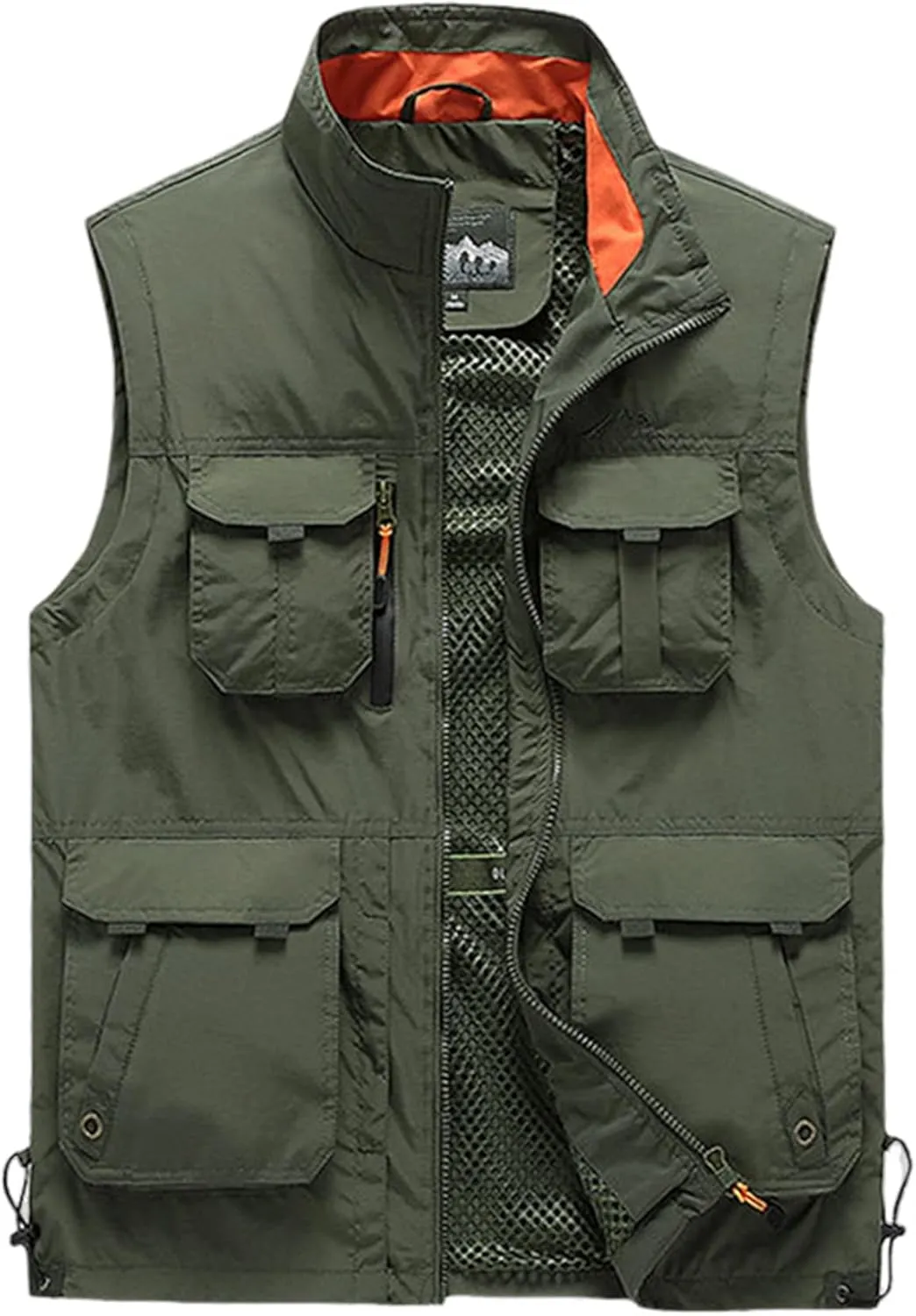 Gihuo Men's Lightweight Softshell Sleeveless Golf Vest with Zipper Pockets for Travel Hiking Fishing Safari Outwear