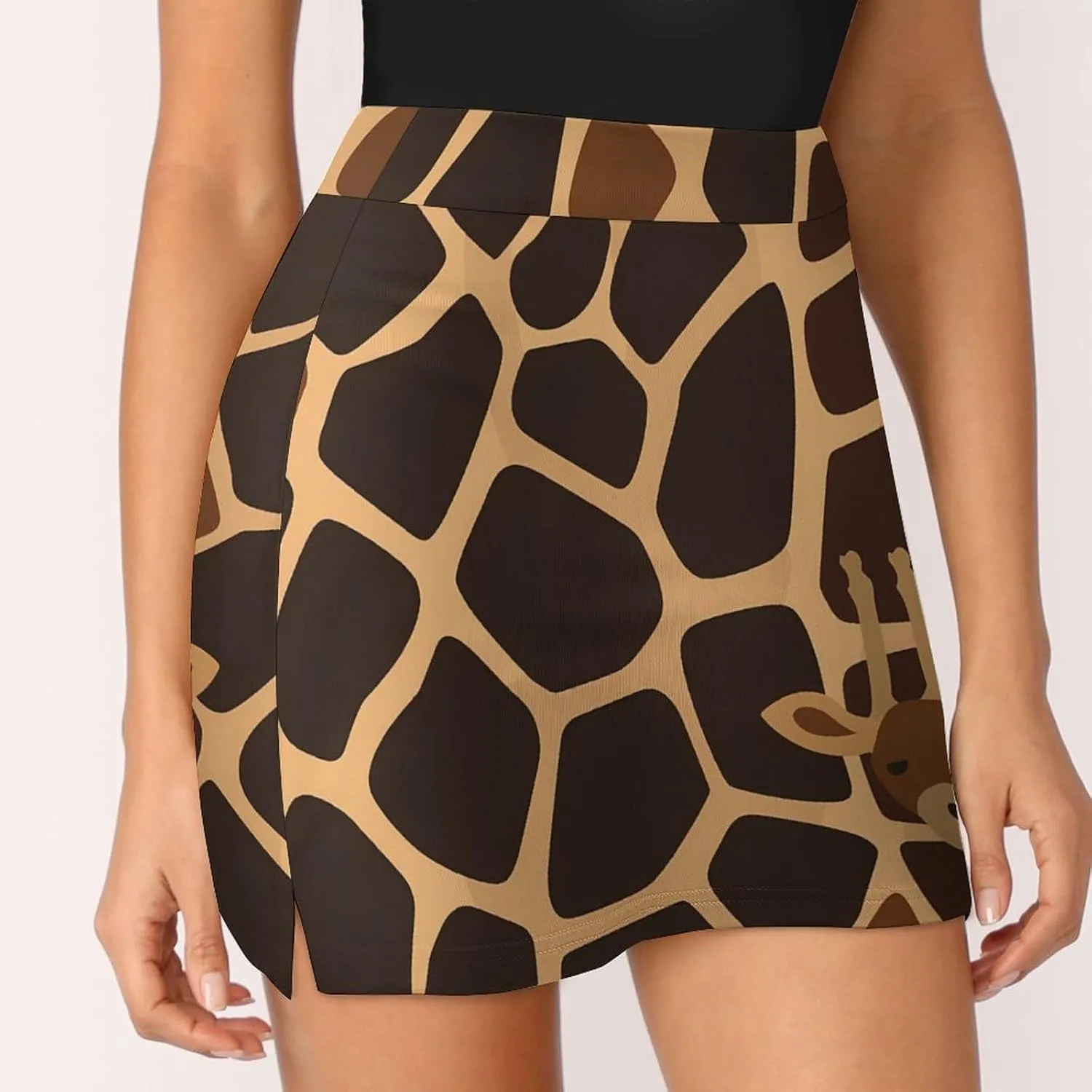 Giraffe Pattern Women's Skort Athletic Skirt Golf Skorts A-line Skirts with Built-in Shorts Pockets