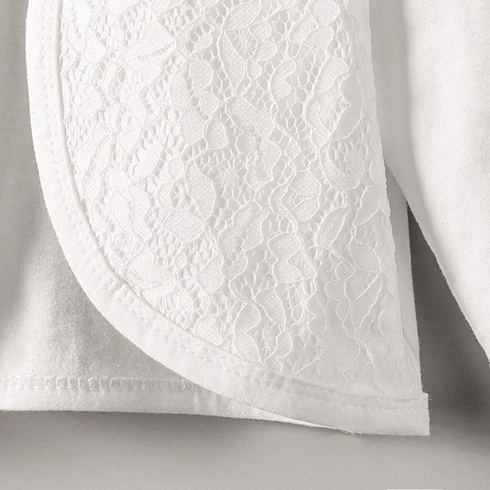 Girls Long Sleeve Lace Bolero Shrugs Cotton Cardigan Dress Cover Up