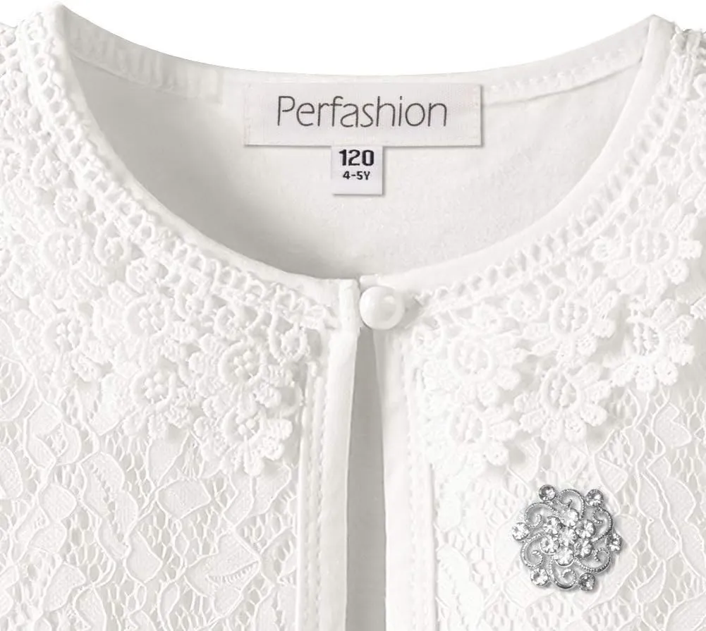 Girls Long Sleeve Lace Bolero Shrugs Cotton Cardigan Dress Cover Up