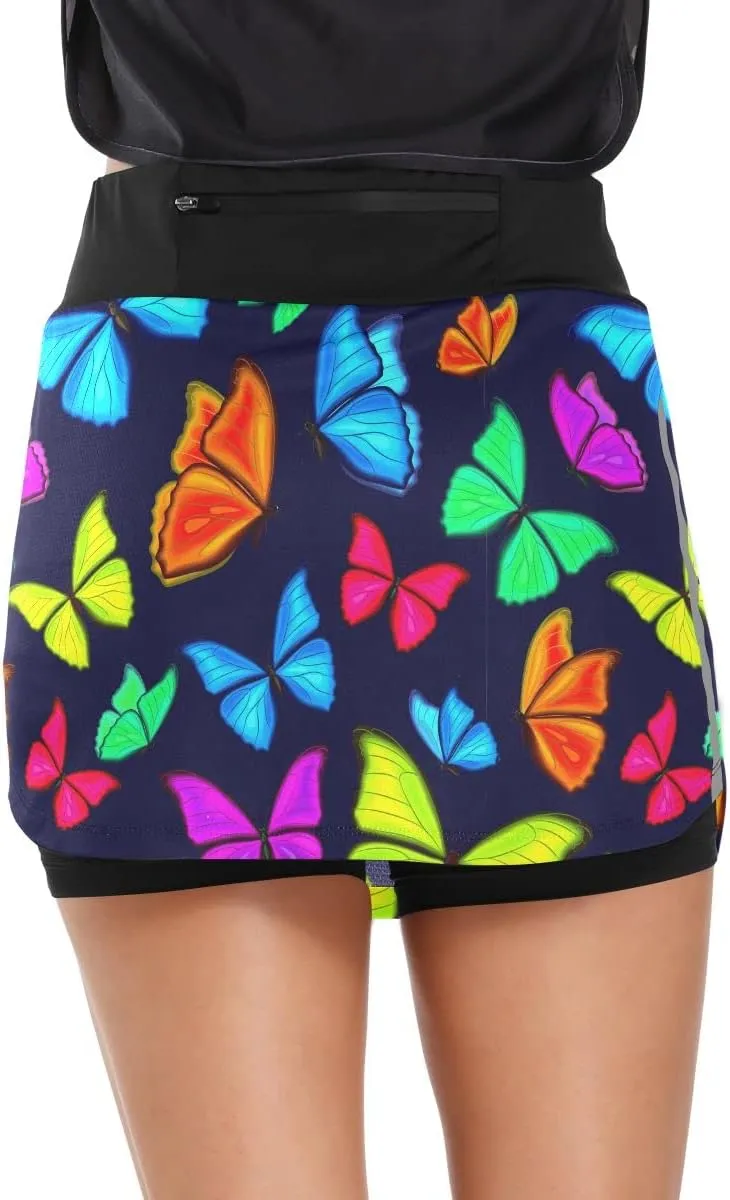 Golf Skirts Skorts Skirts for Women with Pockets Retro 80s Lightning Bolts Athletic Skirt