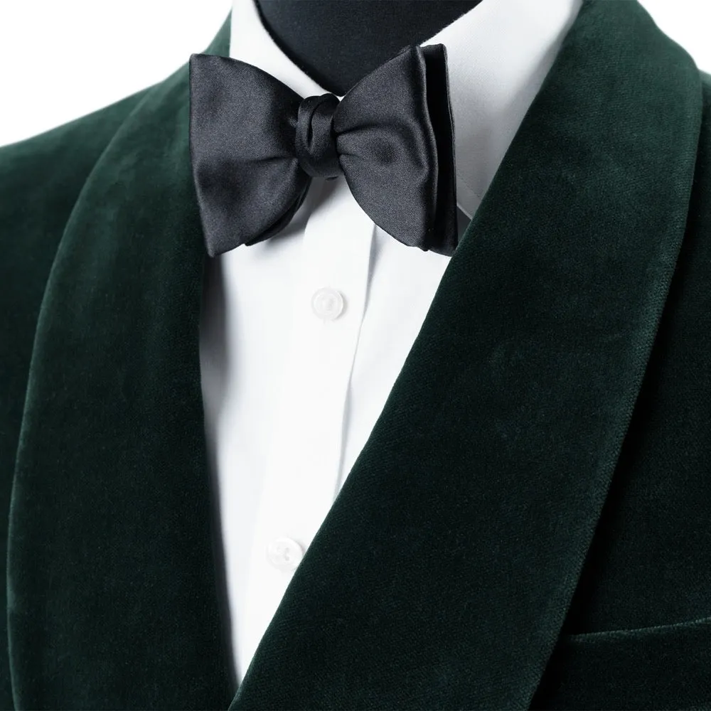 Green Double-Breasted Velvet Smoking Jacket