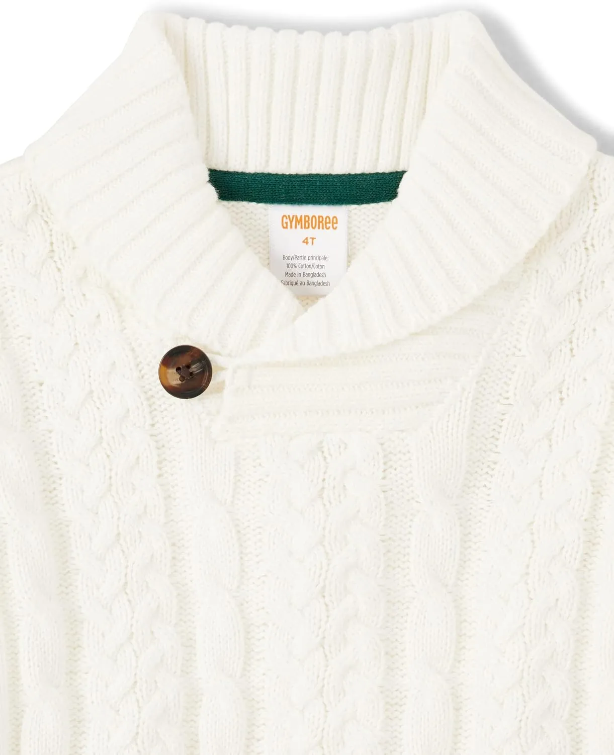 Gymboree Boys and Toddler Long Sleeve Cable Knit Shawl Sweater
