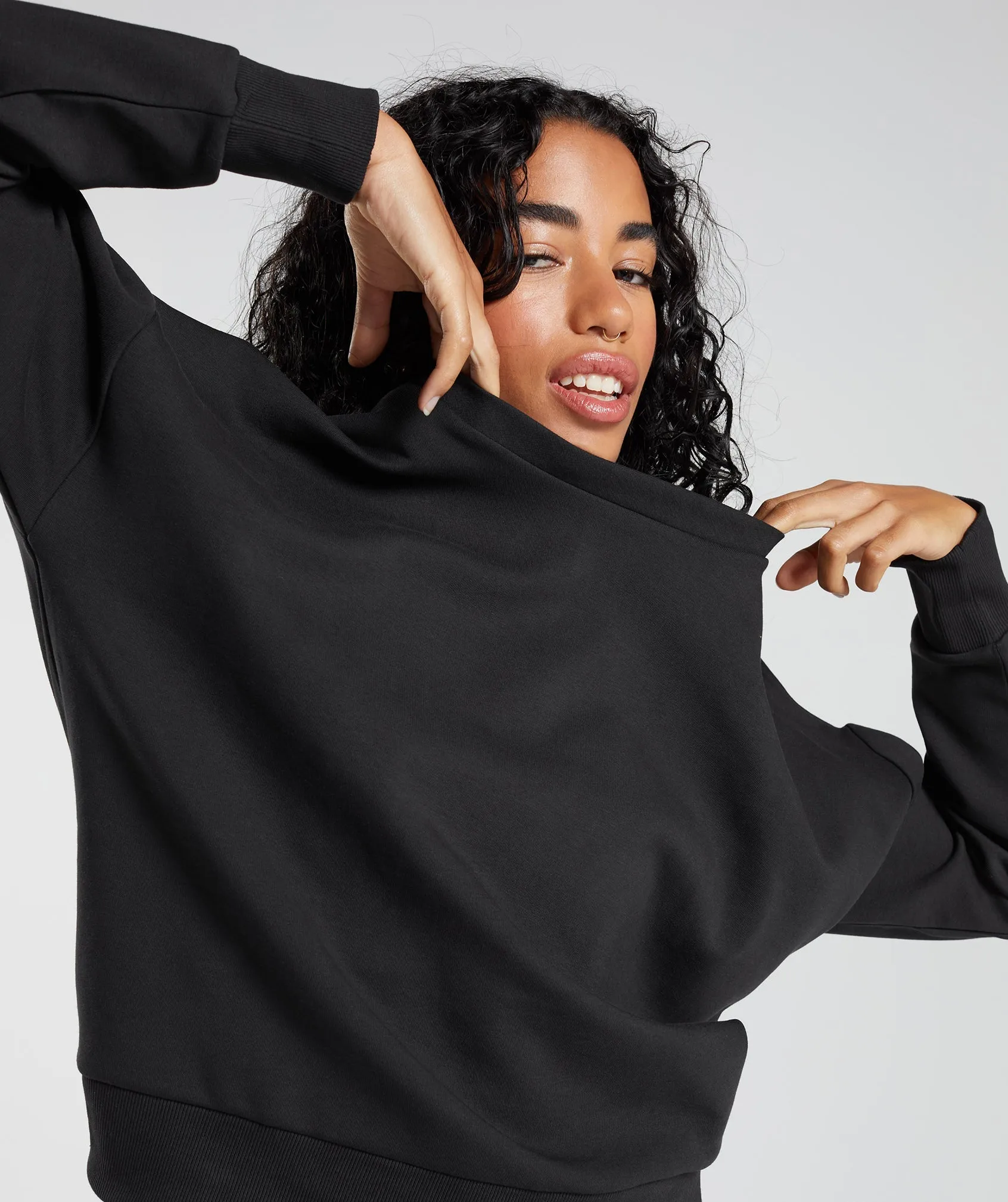 Gymshark Retake Sweat Crew - Black