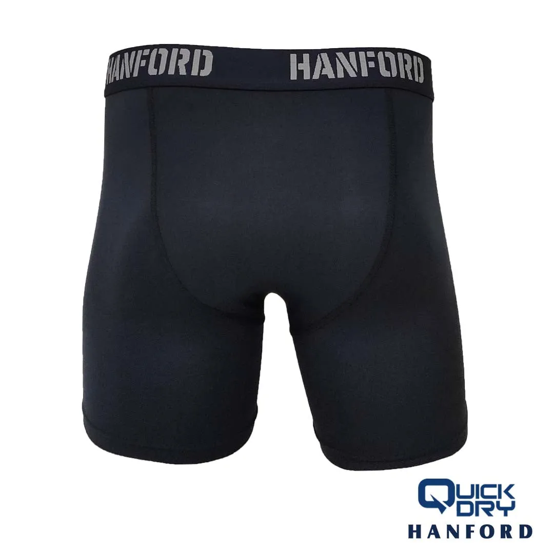 Hanford Athletic Men Pro Cool 2.0 Quick Dry Compression Boxer Shorts Flex02 - Black (Single Pack)