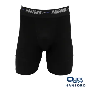 Hanford Athletic Men Pro Cool 2.0 Quick Dry Compression Knee Length - Black/Blue Line (Single Pack)