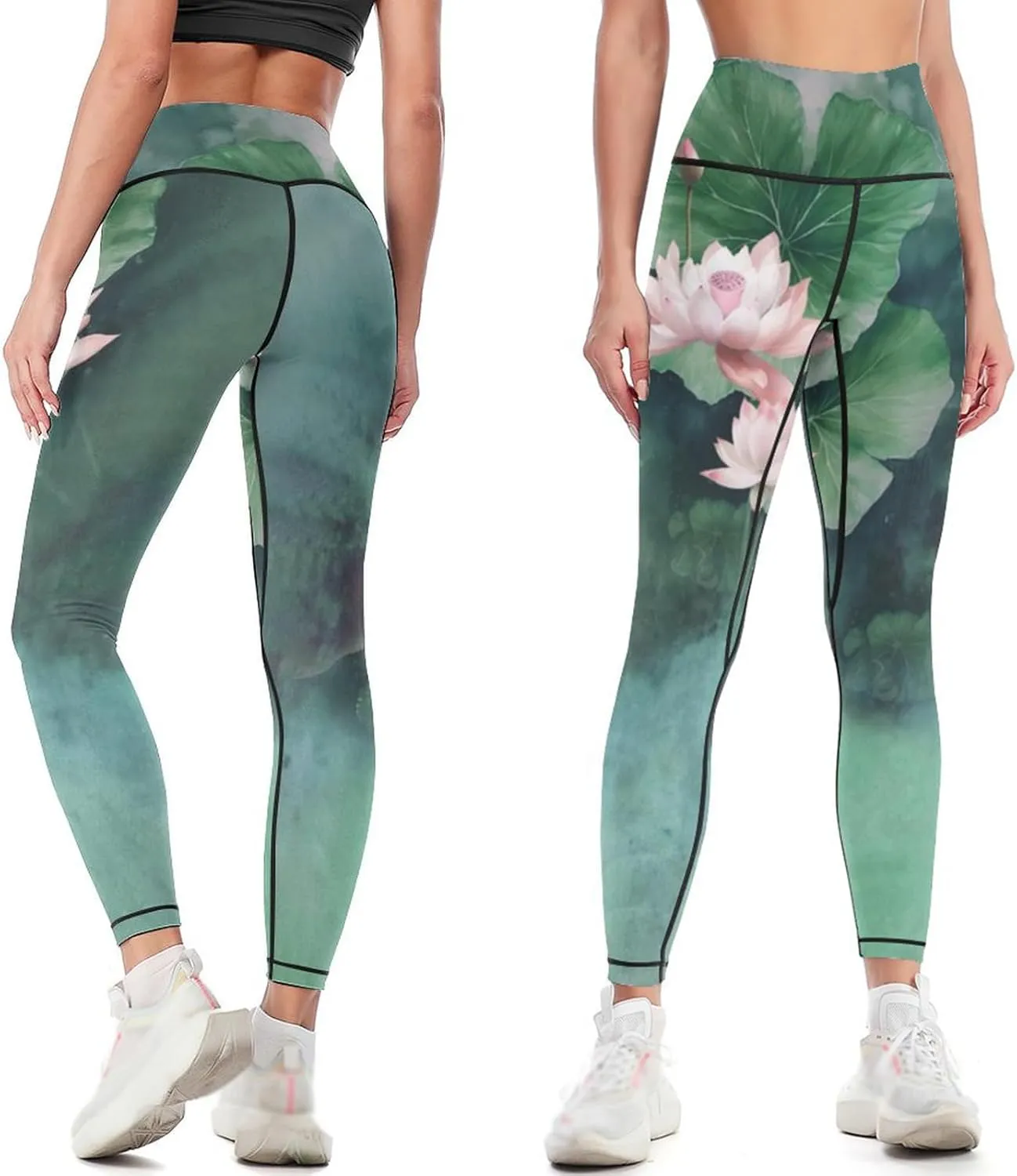 High Waisted Yoga Pants for Women Tummy Control 4 Way Stretch Running Workout Leggings Athletic Yoga Pants