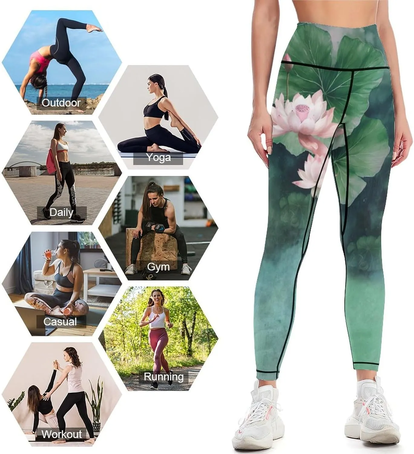 High Waisted Yoga Pants for Women Tummy Control 4 Way Stretch Running Workout Leggings Athletic Yoga Pants