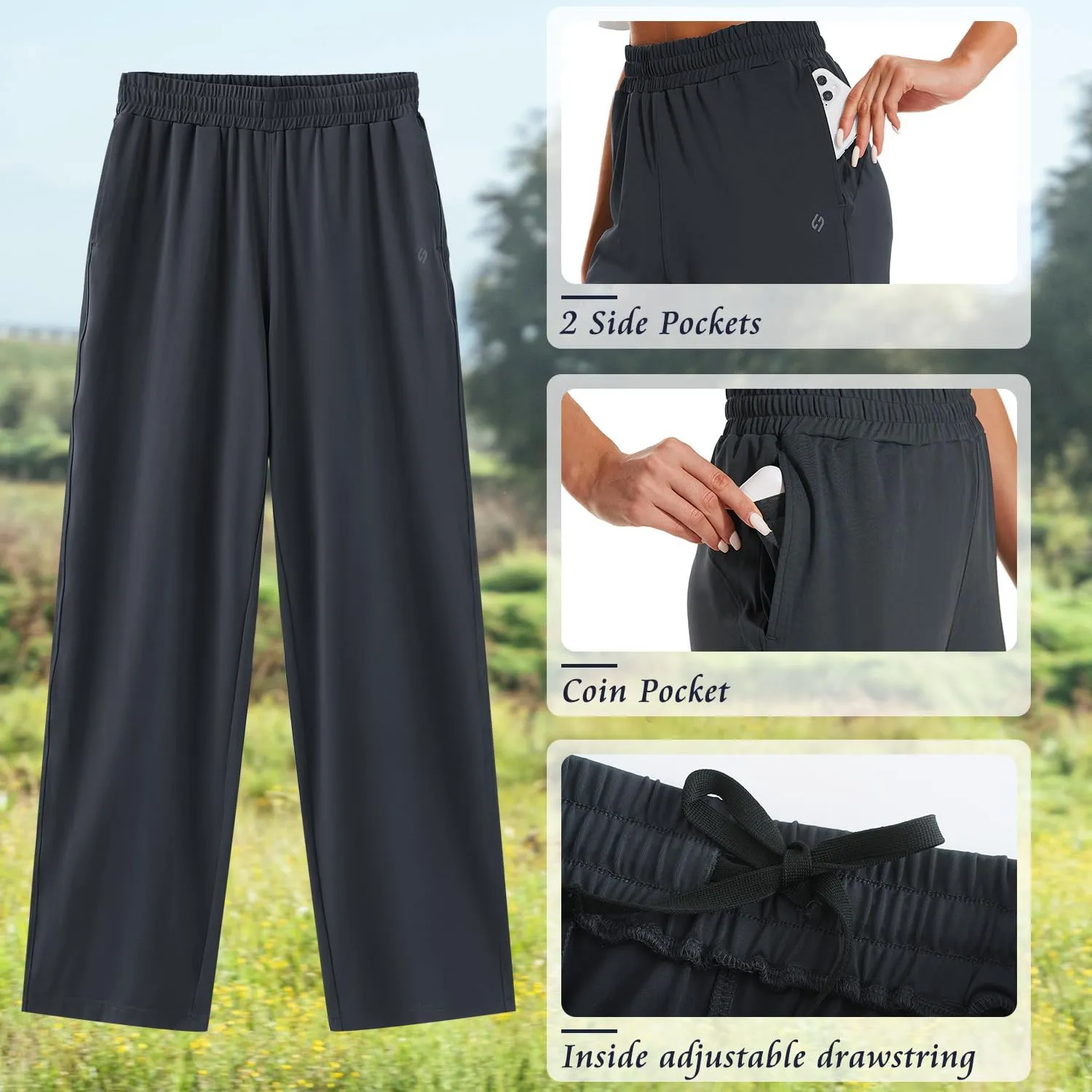 HOdo 32"/34"/36" Inseam Womens Tall Yoga Sweatpants Quick Dry Long Joggers Lounge Yoga Pants with Pockets