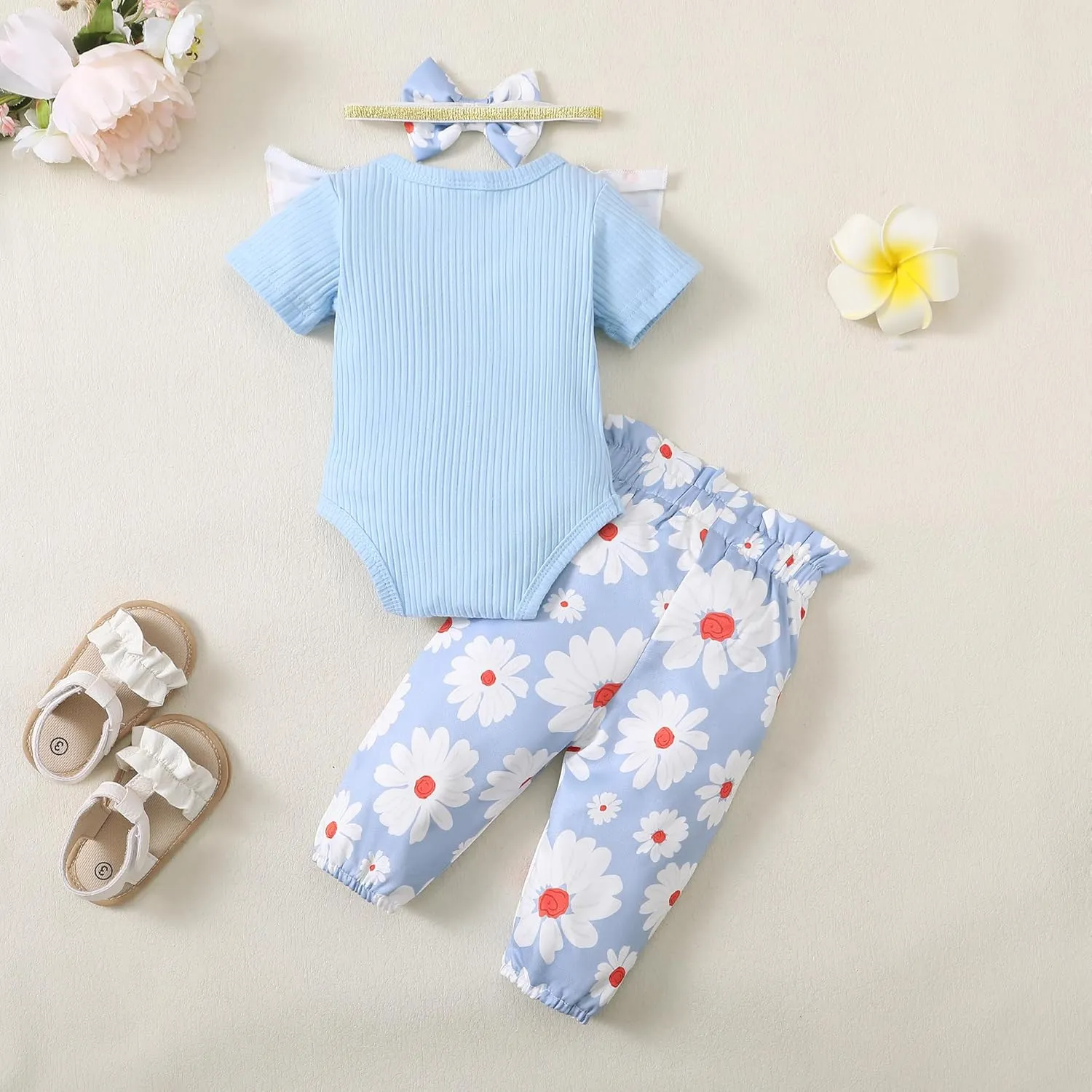 Infant Baby Girl Clothes Newborn Girl Outfit Long Sleeve Romper Pants Set Cute Baby Clothes for Girls Fall/Winter
