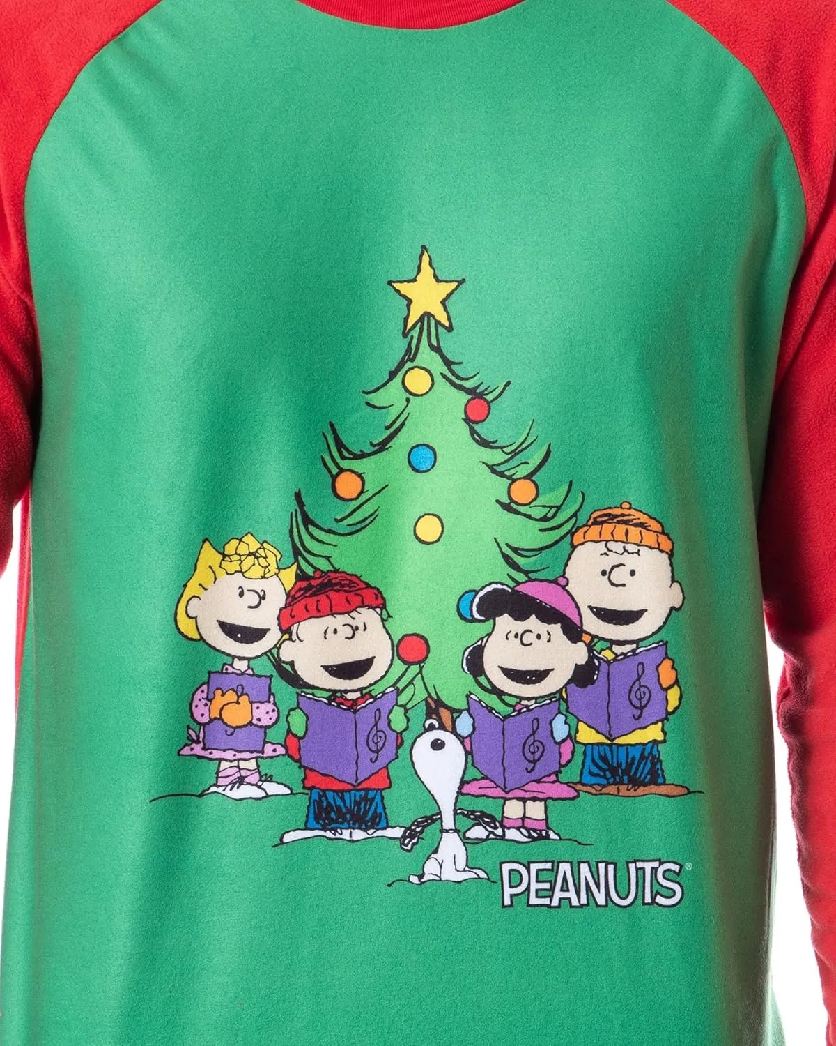 INTIMO Peanuts Mens' Christmas Holiday Season Sing Along Sleep Pajama Set