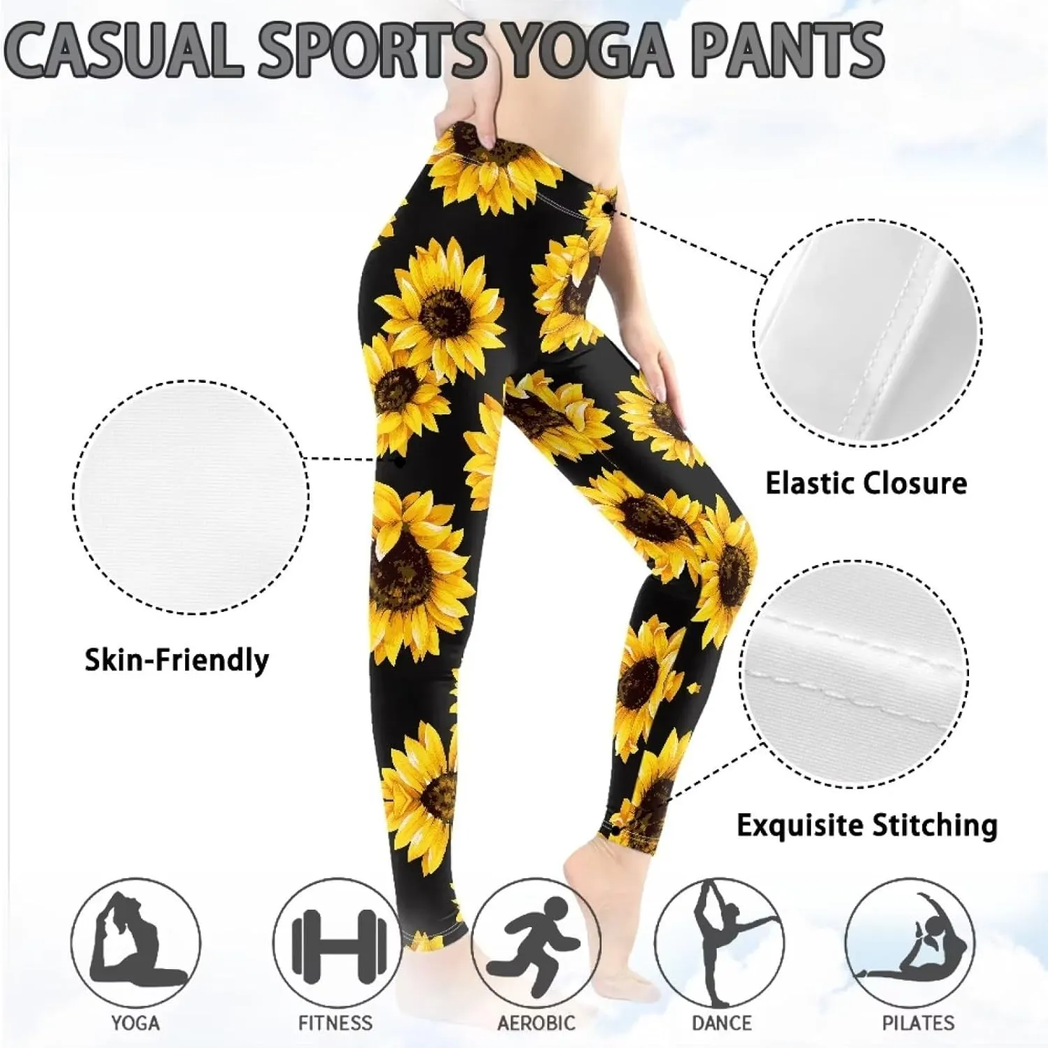 Irisjudy Women Full Length Leggings, Ethnic Geometric High Waist Stretchy Workout Tights, Ladybug Comfy Yoga Pants Plus Size