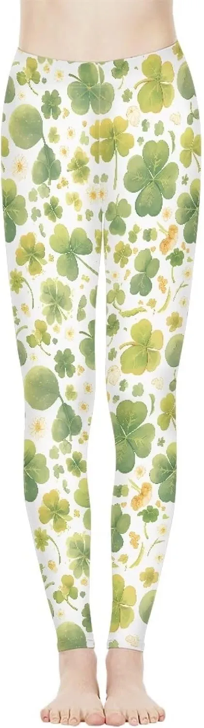 Irisjudy Women's High Waist Stretchy Yoga Pants, Boho Skinny Leggings Workout Trouser, Ethnic Tummy Control Tights XS-3XL