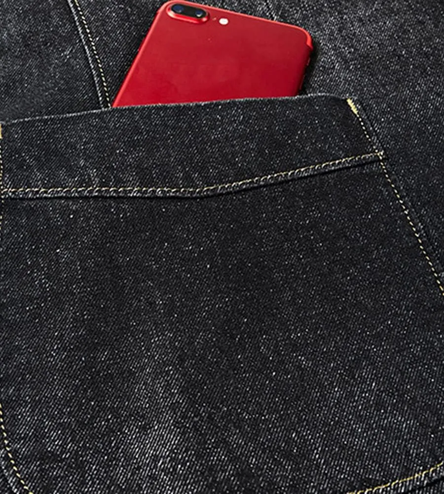 Kedera Mens Classic Notched Collar 2 Button Washed Denim Blazer Jeans Suit Jacket