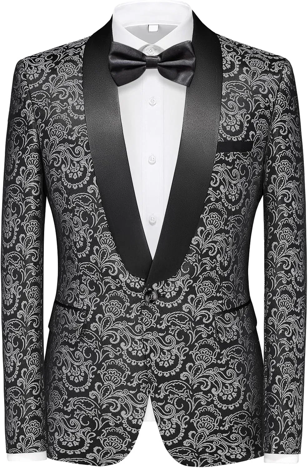 KUDORO Mens Suits Slim Fit 3 Piece Tuxedo Suit for Men Shawl Collar Dinner Party Prom Dress Tux Jacket Vest Pants Set
