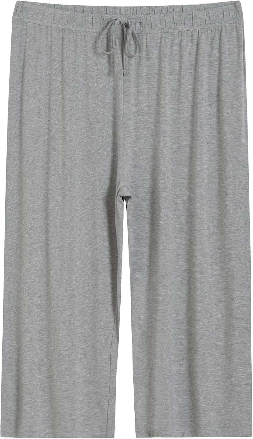 Latuza Women's Plus Size Capri Pajama Pants Comfy Wide Leg Lounge Capris