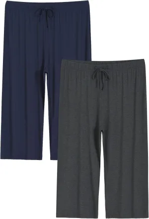 Latuza Women's Plus Size Capri Pajama Pants Comfy Wide Leg Lounge Capris