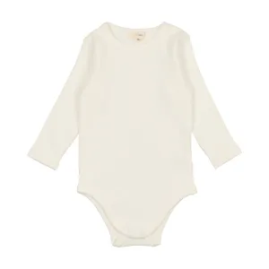 Lil Legs Ribbed Crewneck Onesie Ivory