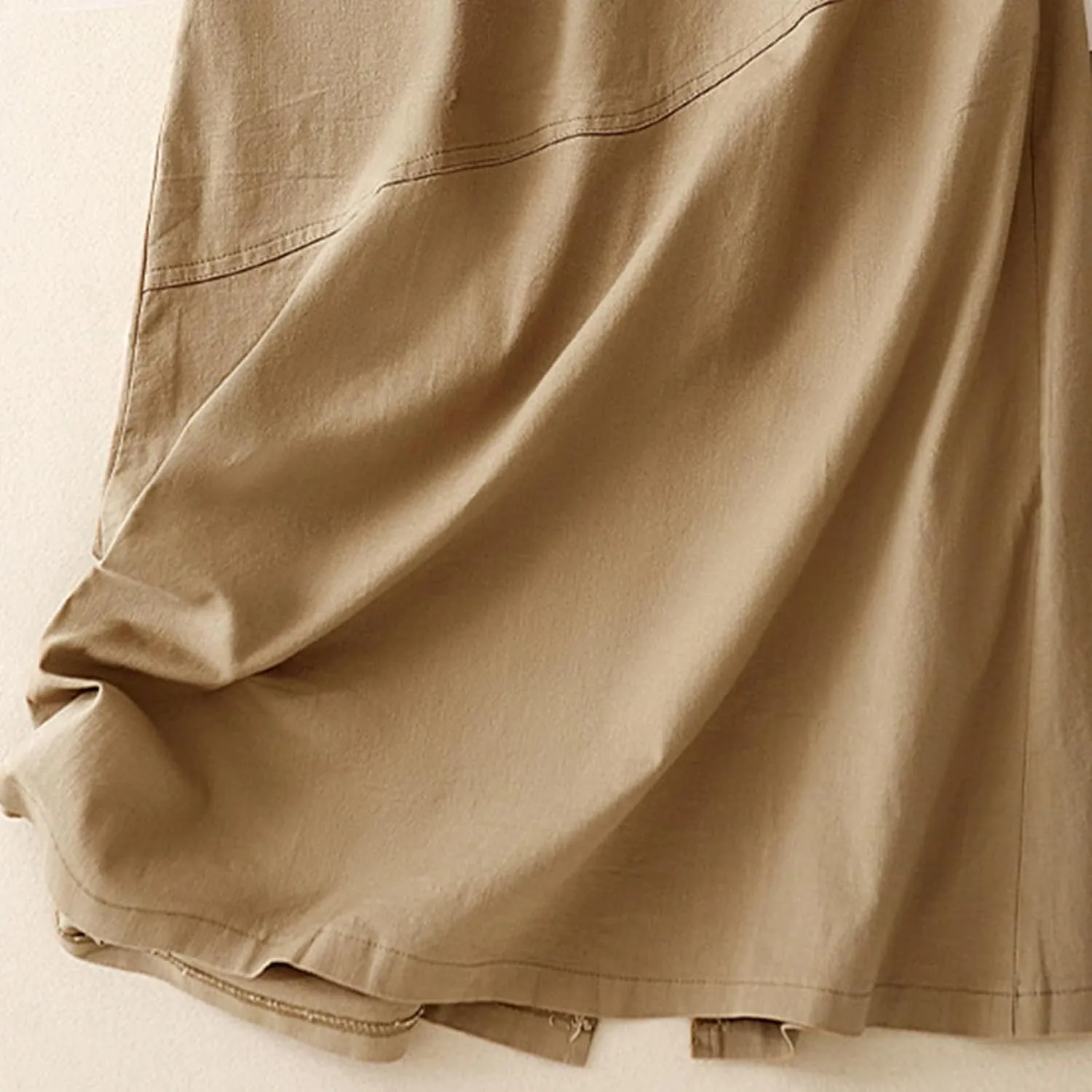Long Skirts for Women Casual Drawstring Elastic Wasit Swing A Line Midi Skirt Loose Fit Work Out Skirts
