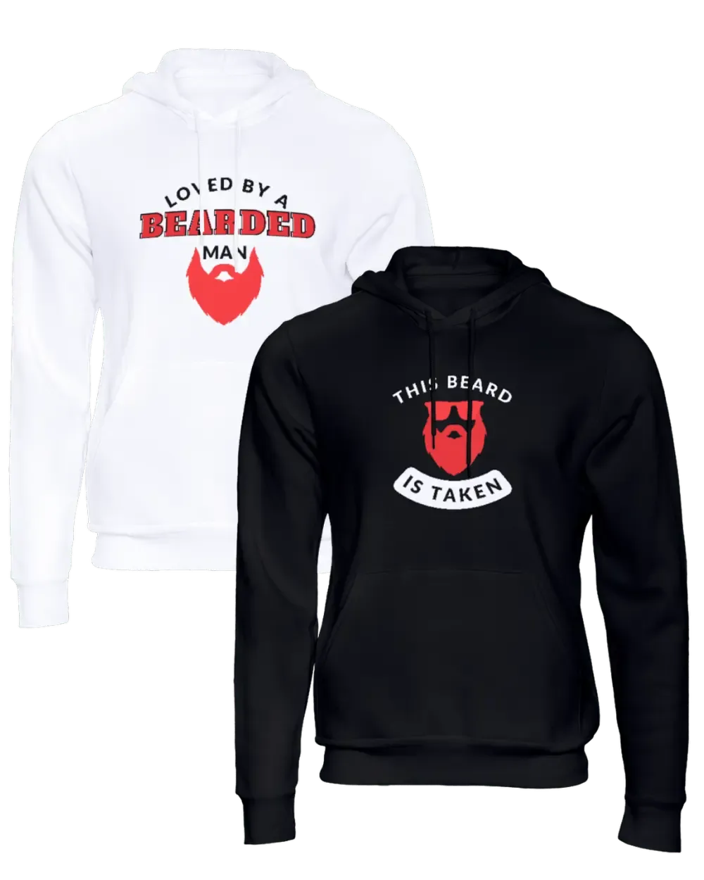 Loved By A Bearded Man/This Beard is Taken Couple Hoodie