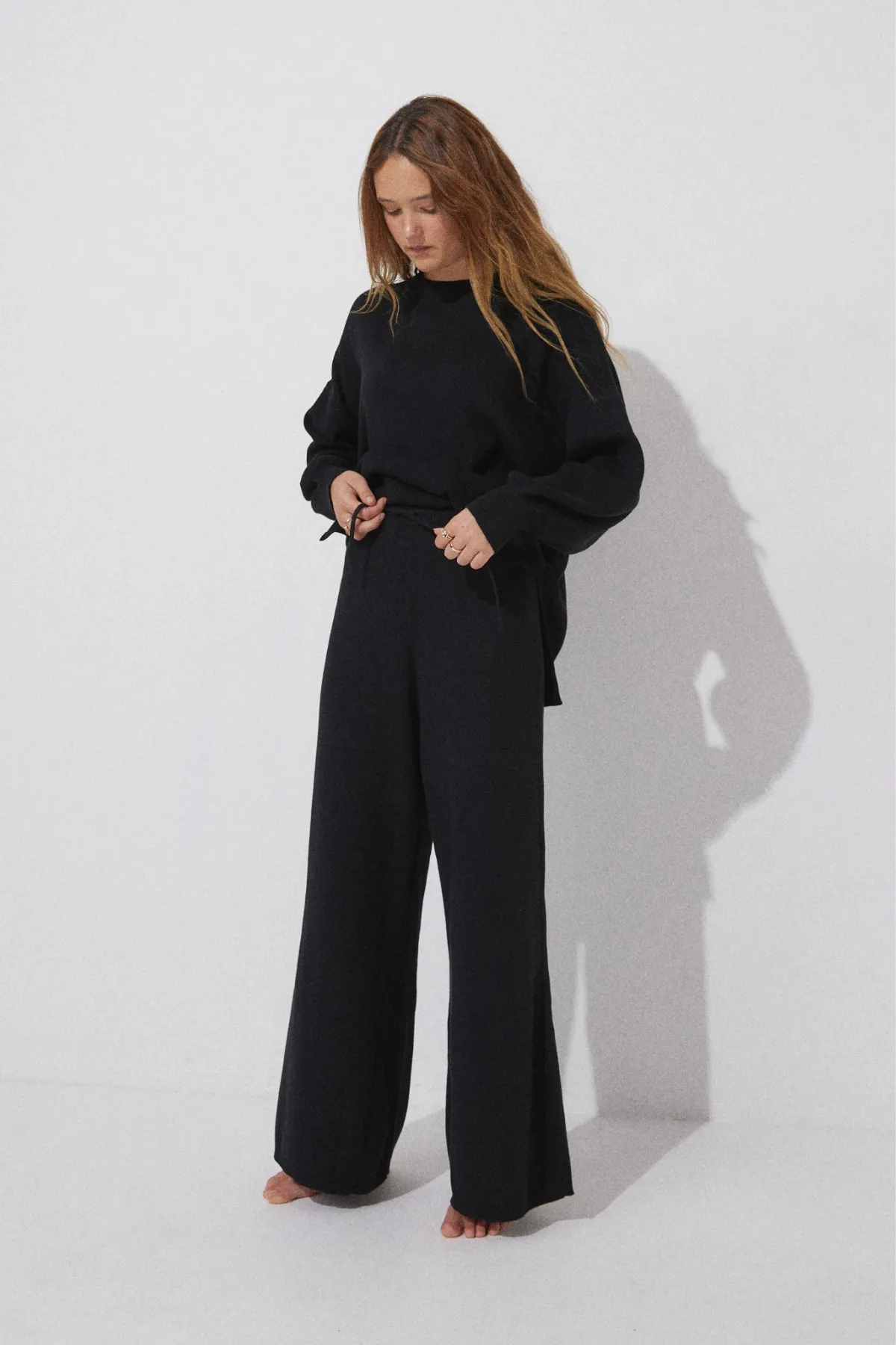 LUNA KNIT PANTS/ BLACK