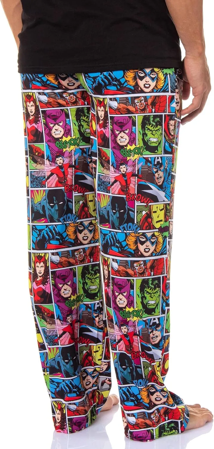 Marvel Comics Men's Superhero Character Sleep Adult Lounge Pajama Pants