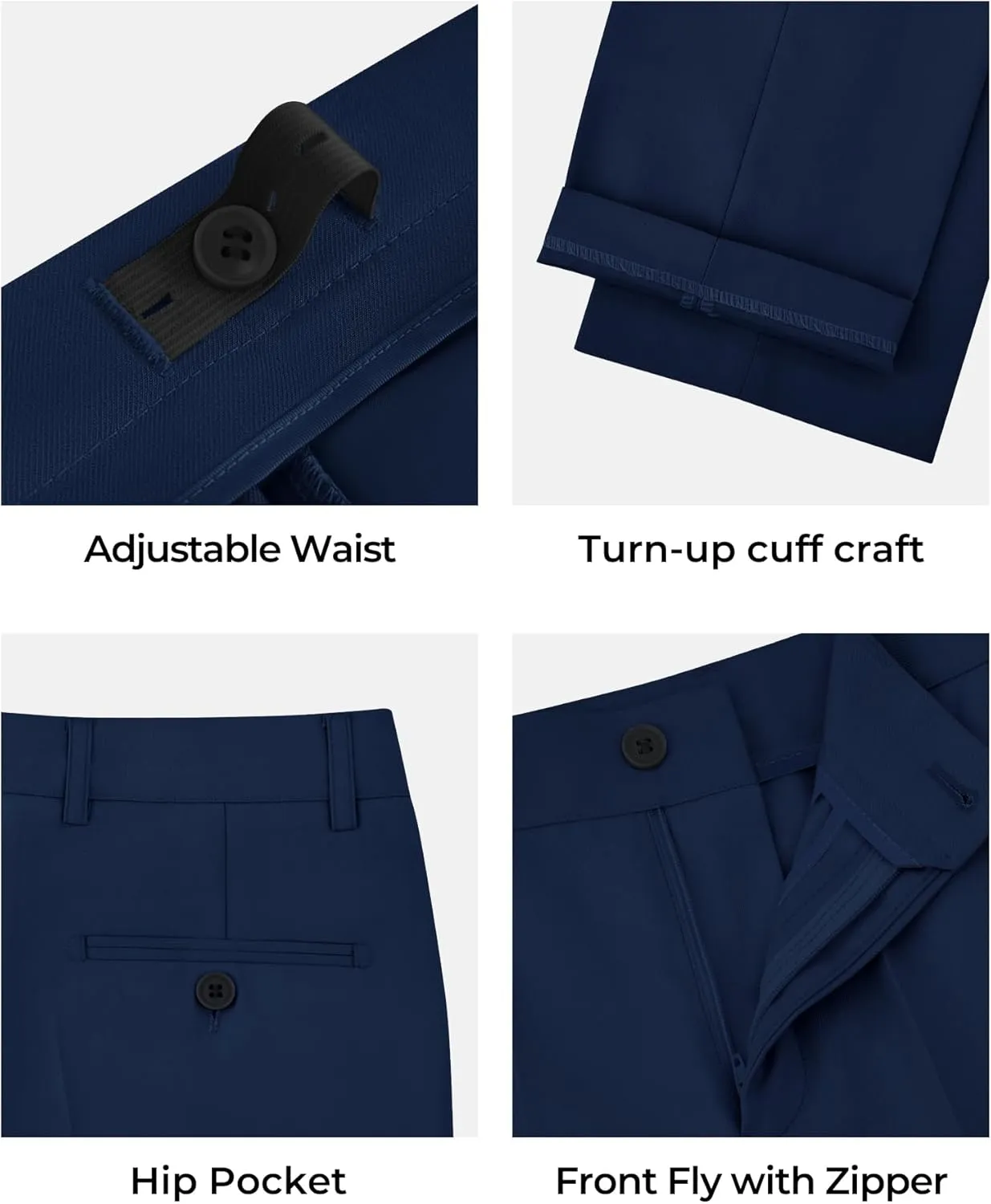 Marvelous World Boys' Formal Slim Fit Suit Set, Adjustable Waist