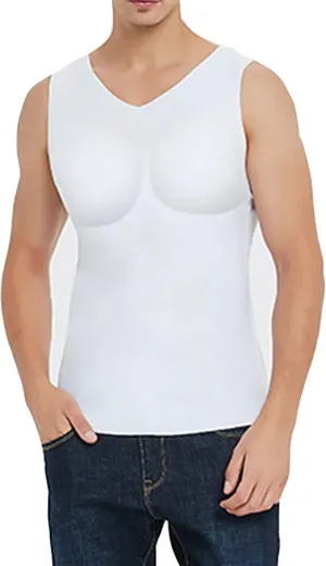 Men Fake Muscles Vest Shaper Padded Chest Undershirts for Build Realistic Muscles Underwear