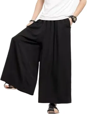 Men Summer Thin Wide Leg Pants Men White Harajuku Streetwear Harem Pants Male Chinese Style Trousers