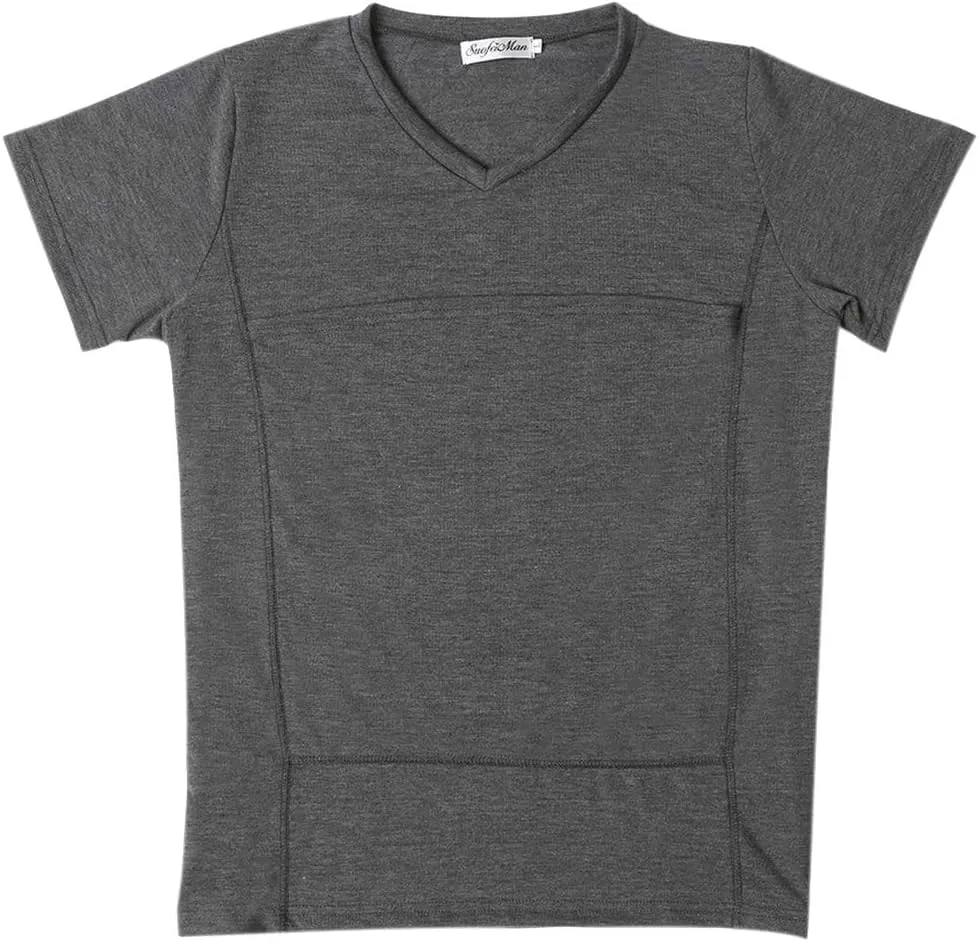 Men's Baby Carrier Soothe V Neck Short Sleeve Kangaroo T Shirt