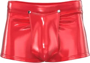 Men's Shiny Leather Boxer Briefs Metallic Underwear Sexy Bulge Pouch Trunks Wet Look Party Club Hot Pants