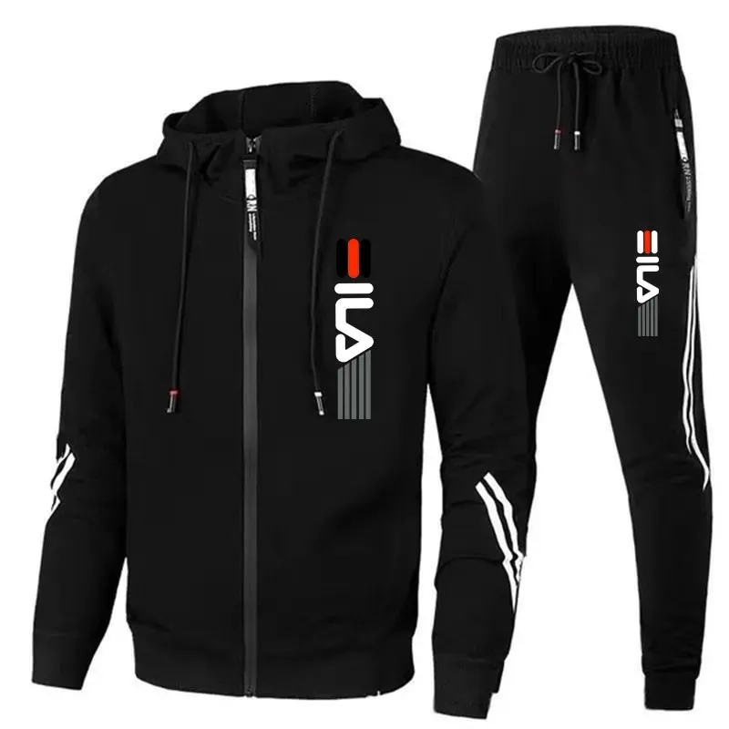 Men's Tracksuit Zipper Hoodies and Sweatpants