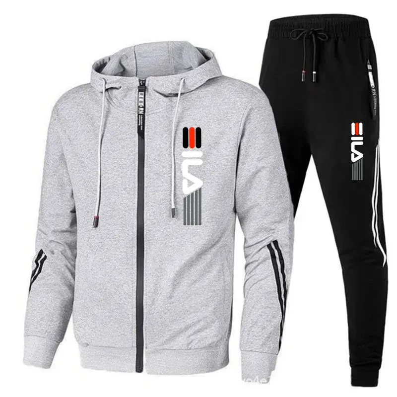 Men's Tracksuit Zipper Hoodies and Sweatpants