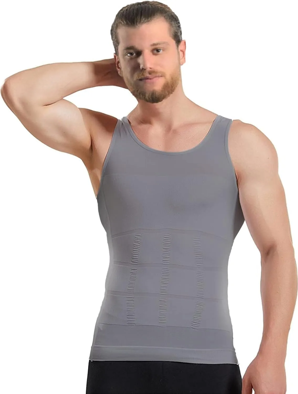 Mistirik Compression Shirts for Men - Mens Slimming Body Shaper Vest - Tight Tank Top for Men - Compression Shirt Tank Top