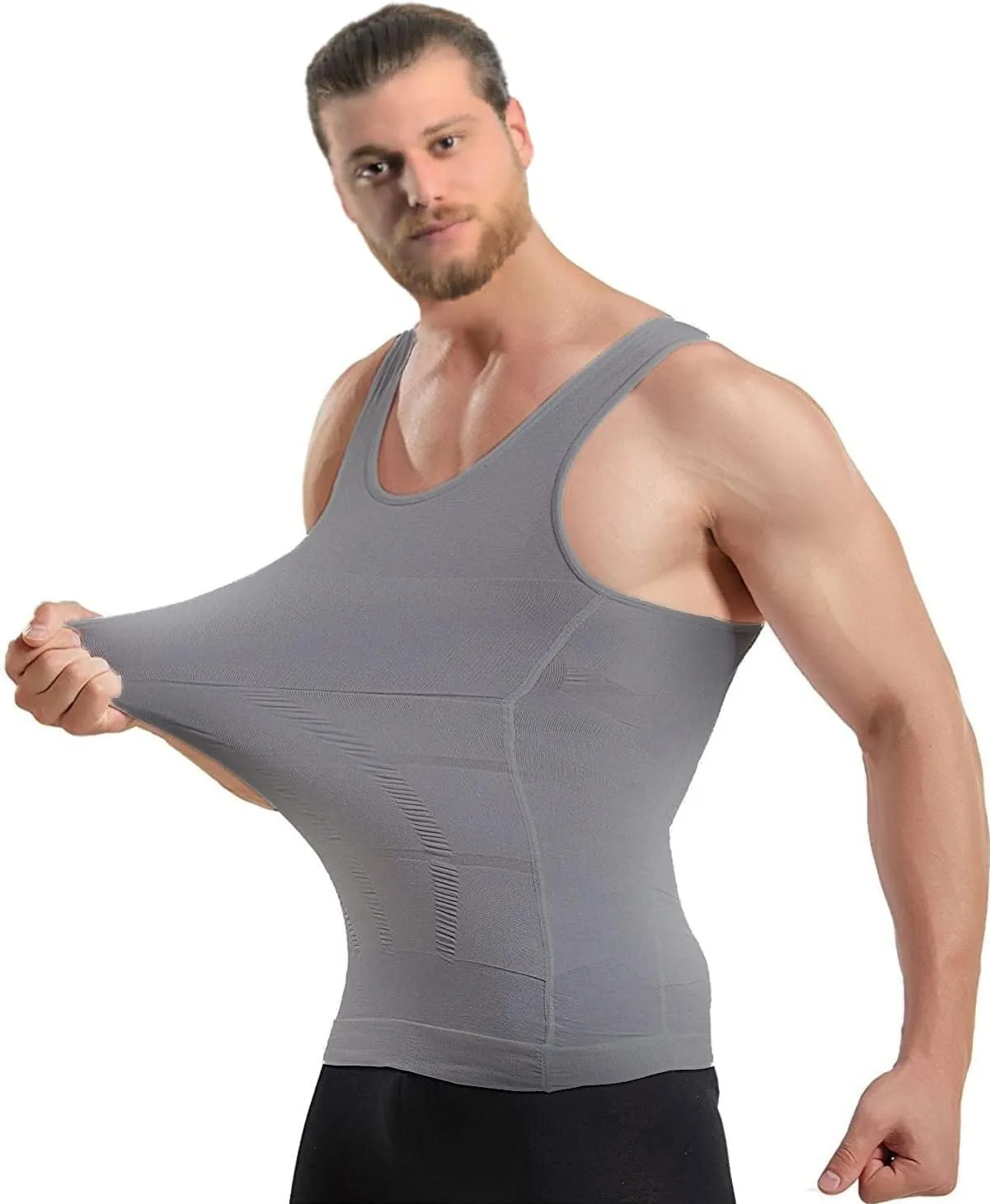 Mistirik Compression Shirts for Men - Mens Slimming Body Shaper Vest - Tight Tank Top for Men - Compression Shirt Tank Top