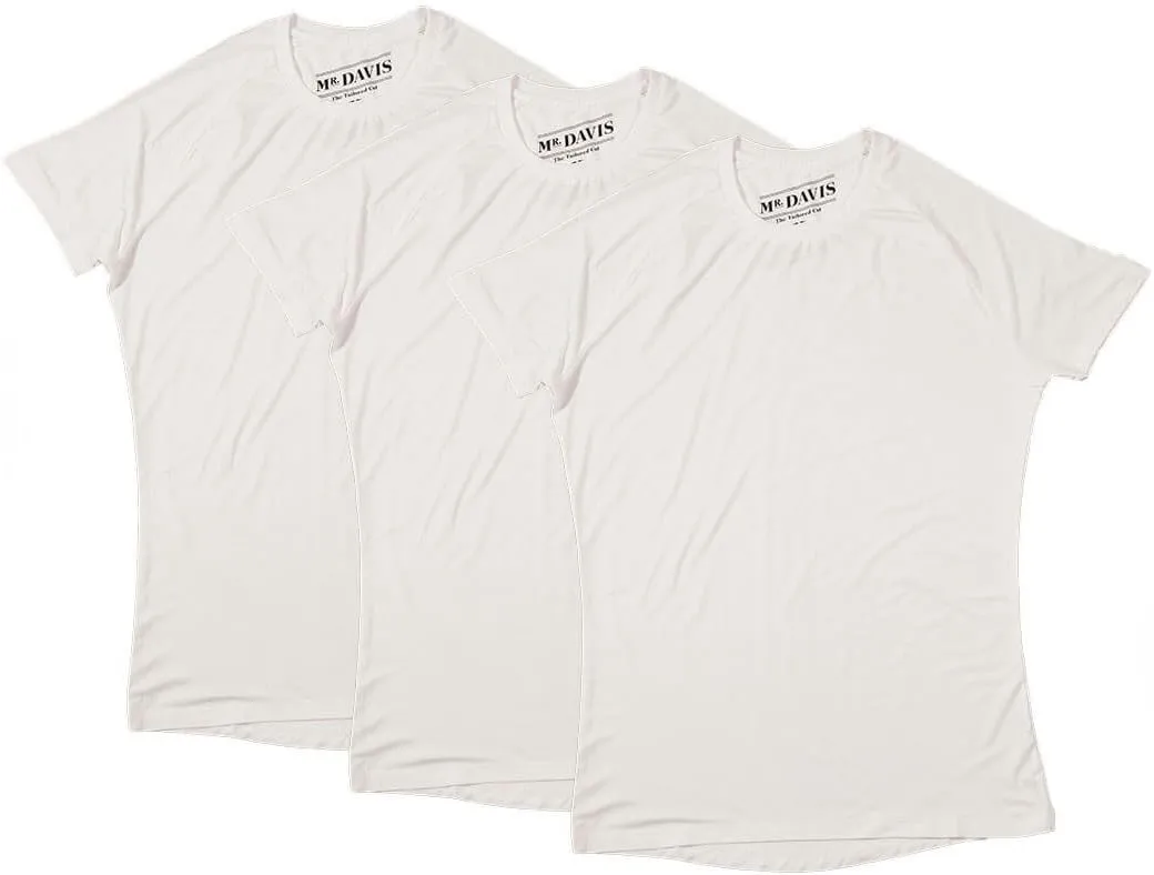 Mr. Davis Men's Bamboo Viscose Tailored Cut Crew Neck Undershirt 3 Pack