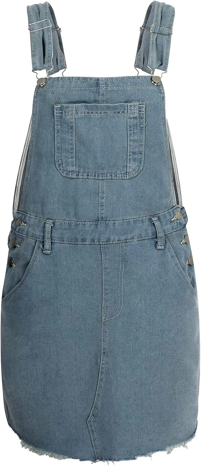 NaRHbrg Denim Skirts for Women's Casual Distressed Ripped A-Line Denim Short Skirt Zipper Front Denim Mini Skirt with Pocket