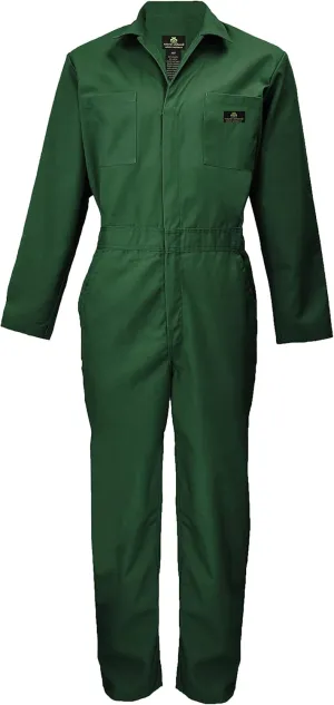 Natural Uniforms Mens Long Sleeve Zip Up Twill Coverall, Stain and Wrinkle Resistant