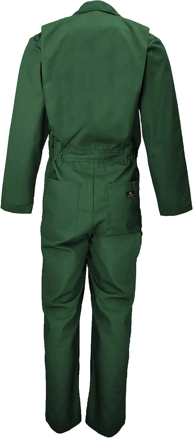 Natural Uniforms Mens Long Sleeve Zip Up Twill Coverall, Stain and Wrinkle Resistant