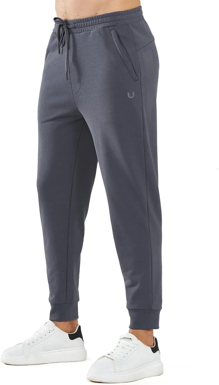 NORTHYARD Men's Cotton Athletic Jogger Sweatpants with Zipper Pockets Running Workout Gym Tapered Pants Comfy Lounge Pants