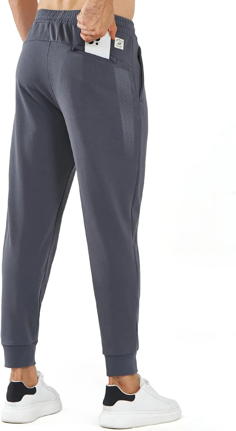 NORTHYARD Men's Cotton Athletic Jogger Sweatpants with Zipper Pockets Running Workout Gym Tapered Pants Comfy Lounge Pants