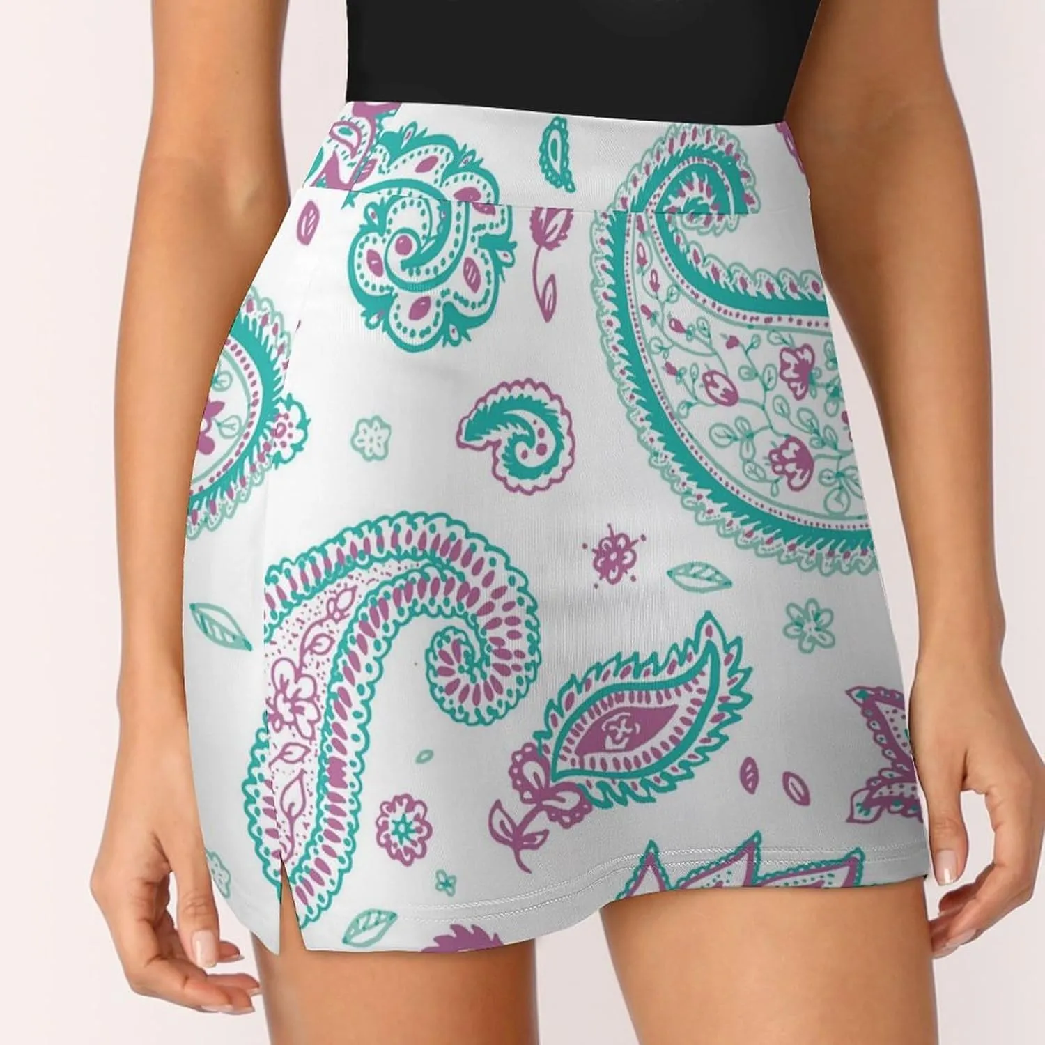 Paisley Pattern Women's Skort Athletic Skirt Golf Skorts A-line Skirts with Built-in Shorts Pockets