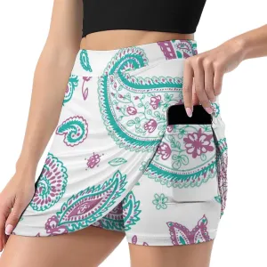 Paisley Pattern Women's Skort Athletic Skirt Golf Skorts A-line Skirts with Built-in Shorts Pockets
