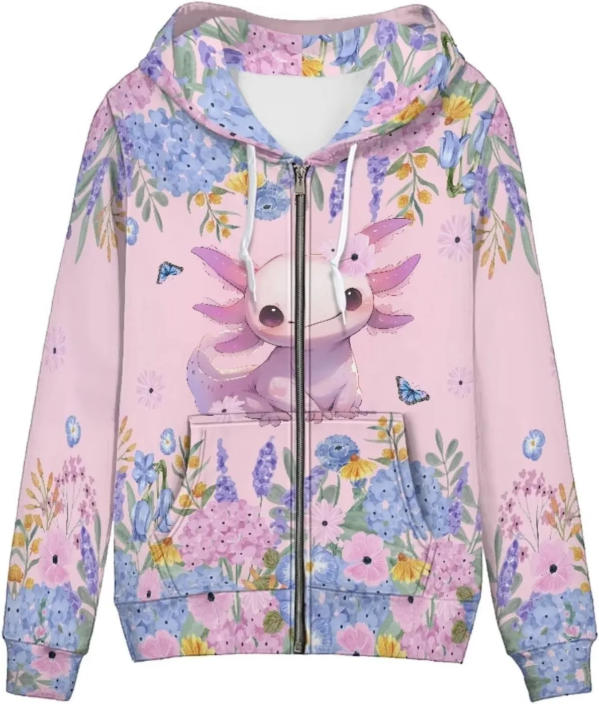Poceacles Hoodies for Women Zip Up Jacket Coat Long Sleeve Shirt Hooded Cardigan Sweatshirt Fall Outfits Streetwear