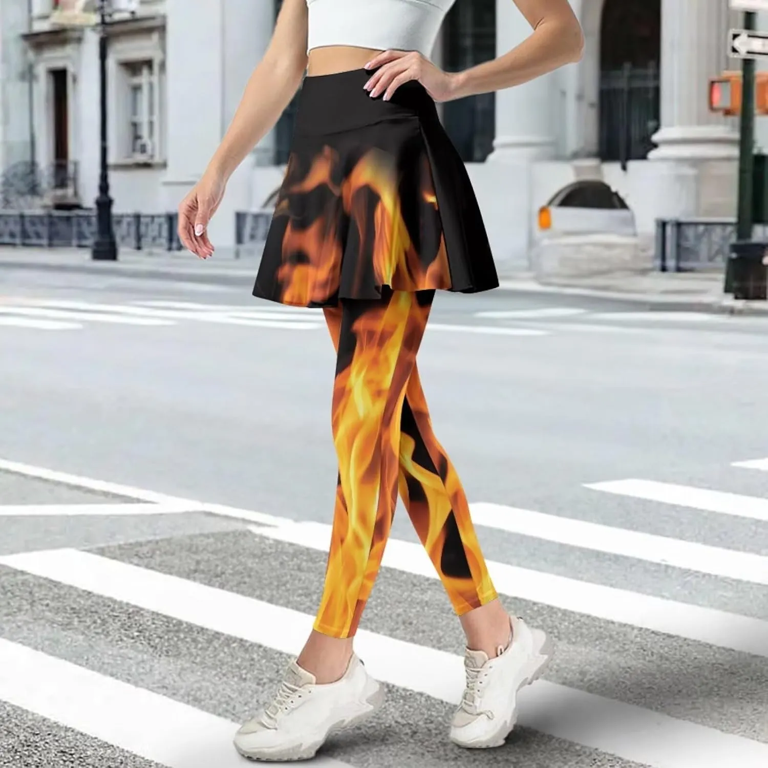 POLERO Yoga Skirted Leggings for Women Tummy Control Vintage Golf Tennis Pants Athletic Outfits