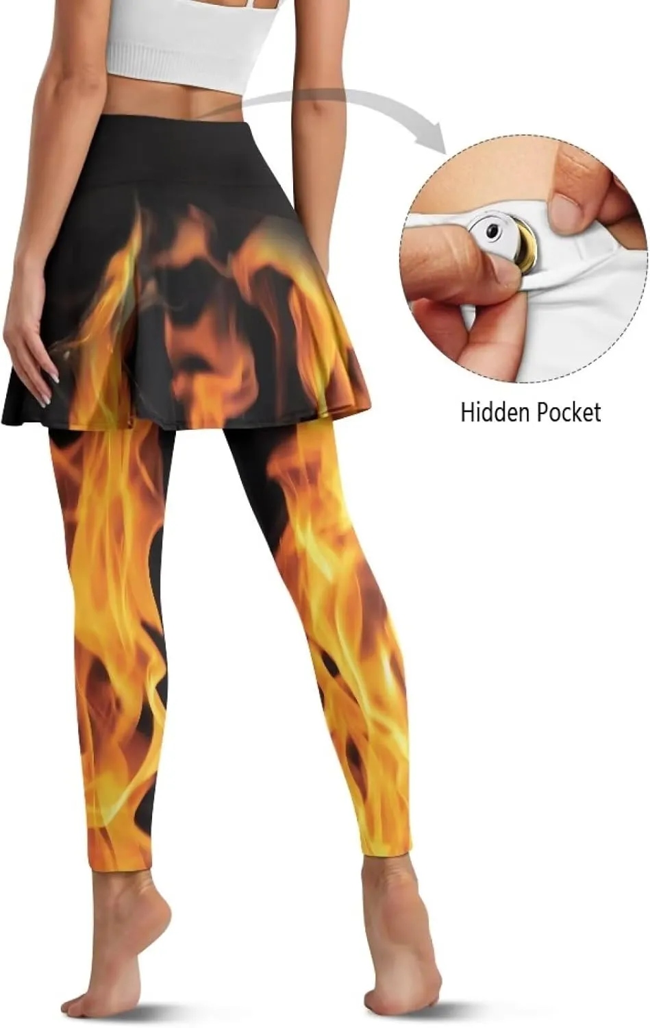 POLERO Yoga Skirted Leggings for Women Tummy Control Vintage Golf Tennis Pants Athletic Outfits
