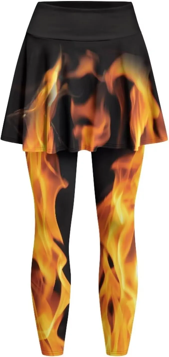 POLERO Yoga Skirted Leggings for Women Tummy Control Vintage Golf Tennis Pants Athletic Outfits