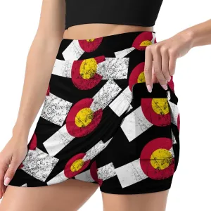 Retor Colorado Logo Women's Skort Athletic Skirt Golf Skorts A-line Skirts with Built-in Shorts Pockets